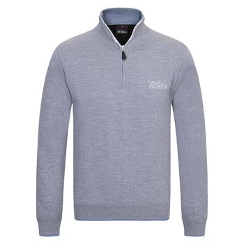 Oscar Jacobson Brett Tour Half Zip Sweater - Light Grey - main image